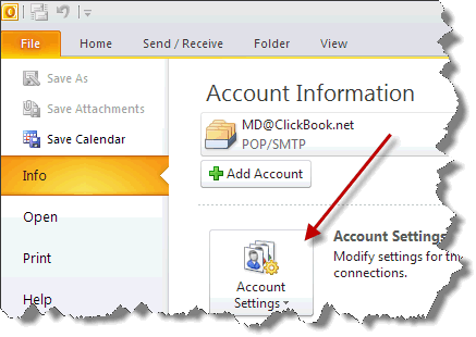 Image:Subscribing to ClickBook with Outlook 2010